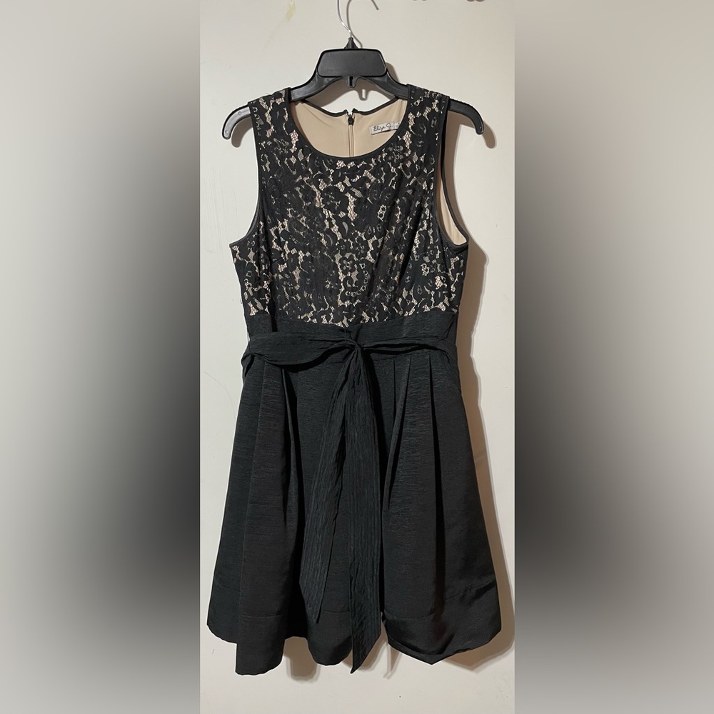 Eliza J Black Fit and Flare Cocktail Dress